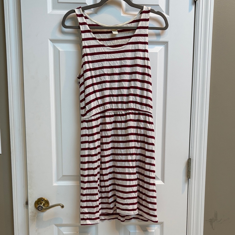 H&M Red and White Striped Dress